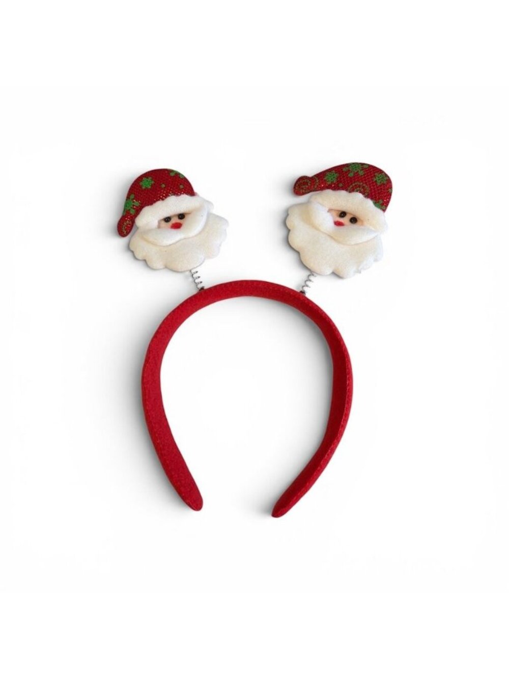 Santa Claus Headband With Springy Figures - Red & White - (Set of 2)